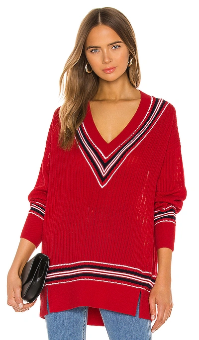Shop Rag & Bone Dianna V Neck Sweater In True Red