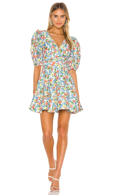 Shop Amur Avian Dress In White Anemone Floral