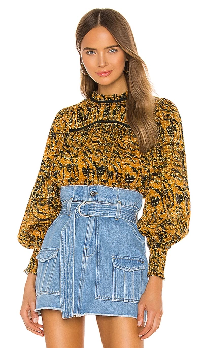 Shop Ulla Johnson Amina Blouse In Marigold