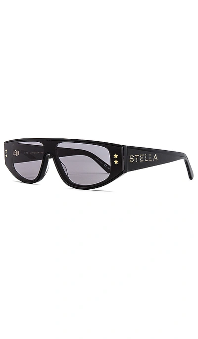 Shop Stella Mccartney Iconic Star Flat Top In Shiny Black & Smoke
