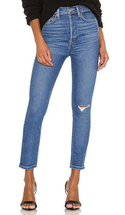 Re/done 90s Ultra High-rise Ankle Crop Skinny Jeans In Medium Worn |  ModeSens