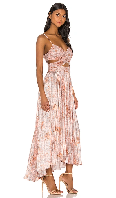 Shop Amur Lumi Dress In Peach Cream Cheetah