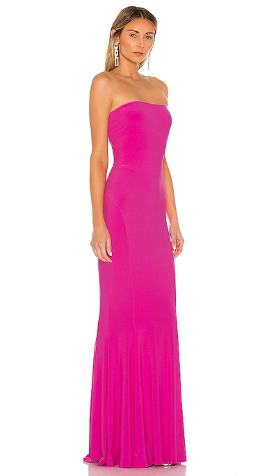 Norma Kamali X Revolve Strapless Fishtail Gown In Orchid Pink