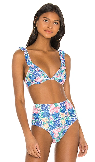 Shop Faithfull The Brand Chaumont Bikini Top In Jemima Floral