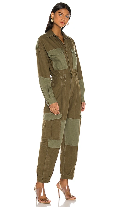 Shop Citizens Of Humanity Camille Cuffed Leg Jumpsuit In Caper & Olive Green