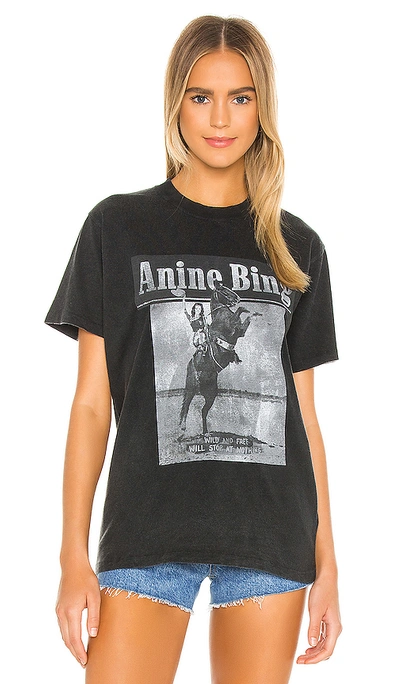 Shop Anine Bing Lili Wild And Free Tee In Washed Black