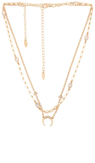 Shop Ettika Moon Necklace Set In Gold