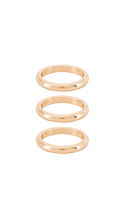 Shop Ettika Three Ring Set In Gold
