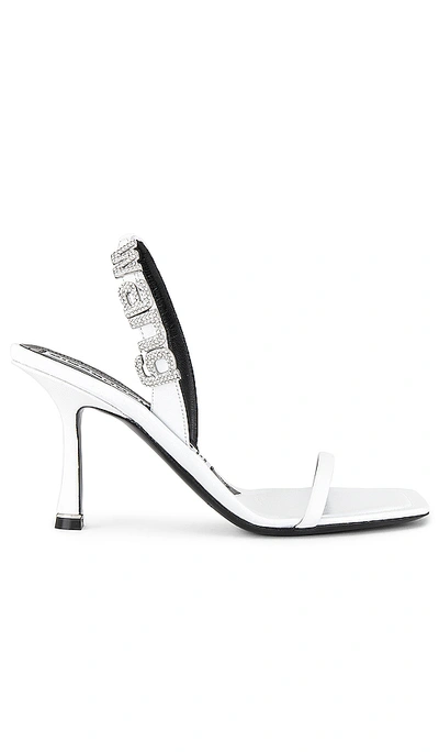 Alexander Wang Ivy Crystal-embellished Metallic Leather Slingback Sandals  In White | ModeSens