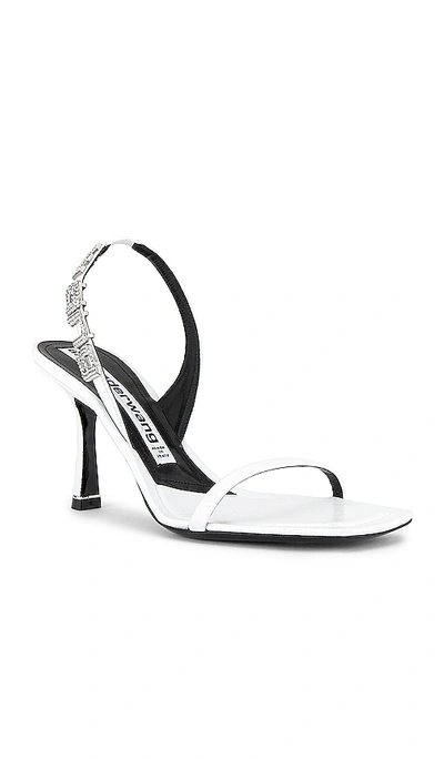 Shop Alexander Wang Ivy 85 Capretto Heel In White