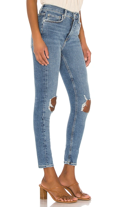 Shop Free People High Rise Busted Skinny Jean In Navy