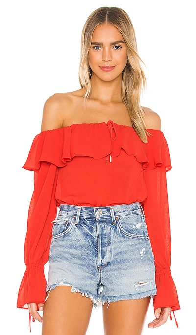 Shop House Of Harlow 1960 X Revolve Vada Bodysuit In Coral