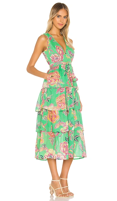 Shop Banjanan X Revolve Eliza Dress In Rose Garden Island Green Print