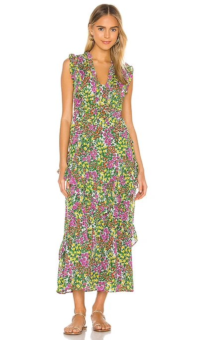 Shop Banjanan X Revolve Donna Dress In Cottage Garden Lilac Multi