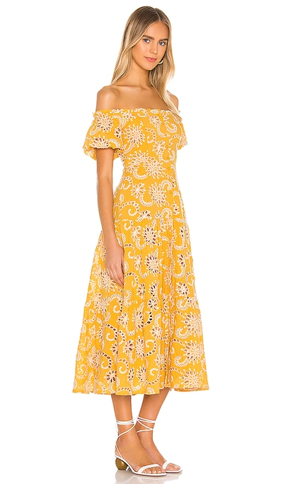 Shop Astr Te Amo Dress In Mustard