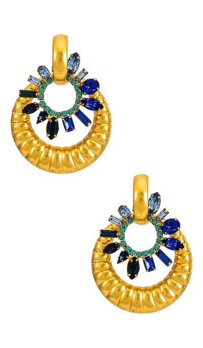 Shop Elizabeth Cole Isolde Earrings In Sapphire