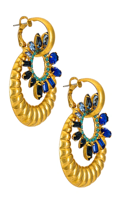 Shop Elizabeth Cole Isolde Earrings In Sapphire