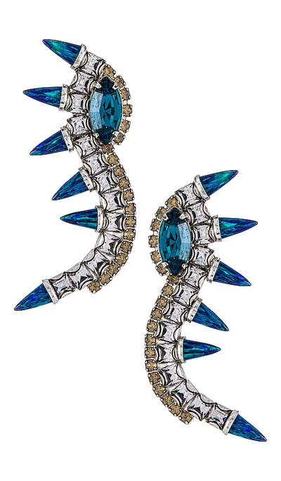 Shop Lionette By Noa Sade Orian Seahorse Earrings In Blue