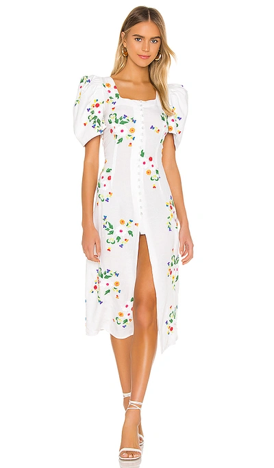 Shop All Things Mochi Marisol Dress In White Floral