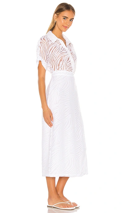 Shop L'academie The Amoure Midi Dress In White Tiger
