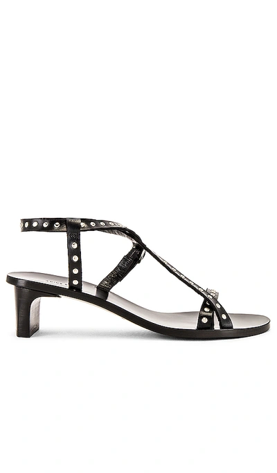 Shop Anine Bing Remi Sandals In Black Studs