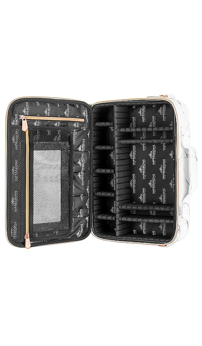 Impressions Vanity C'est La Vie Makeup Carry Case With Adjustable Dividers In White Marble