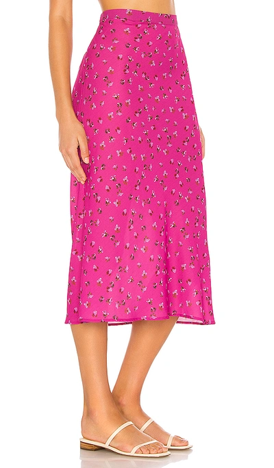 Shop Resa Isabel Midi Skirt In Fuchsia Floral