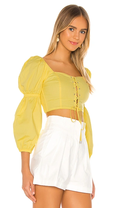 Shop Majorelle Sienna Top In Baby Yellow