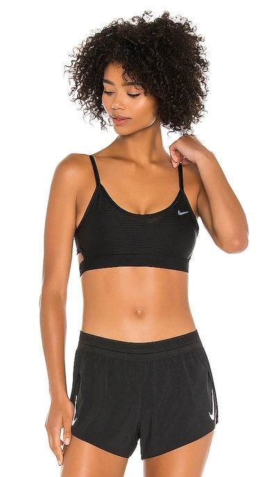 Shop Nike Shadow Stripe Indy Sports Bra In Black & White