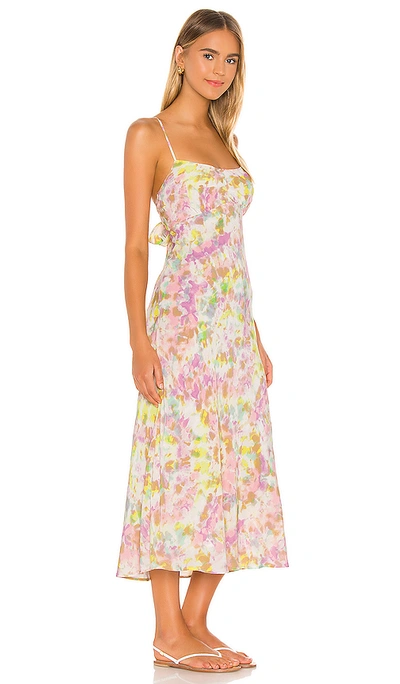 Shop Astr Charisma Dress In Pink & Yellow Tie Dye