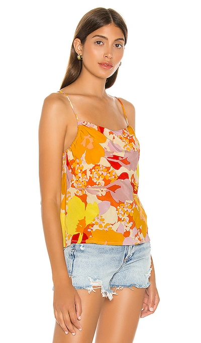 Shop Astr Vivienne Top In Yellow Orange Tropic