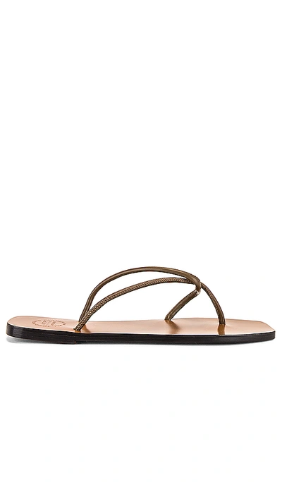 Shop Atp Atelier Alessano Sandal In Khaki Brown