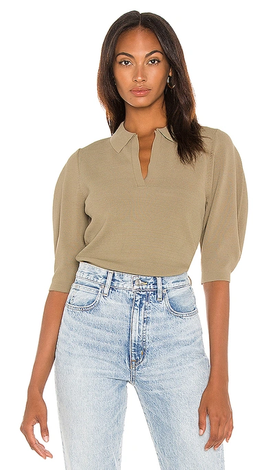 Shop Equipment Belisse Short Sleeve Sweater In Covert Green