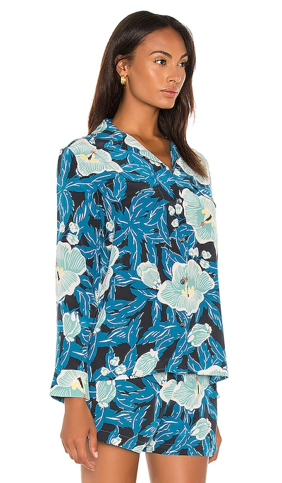 Shop Equipment Long Sleeve Amaia Blouse In Saxony Blue Multi