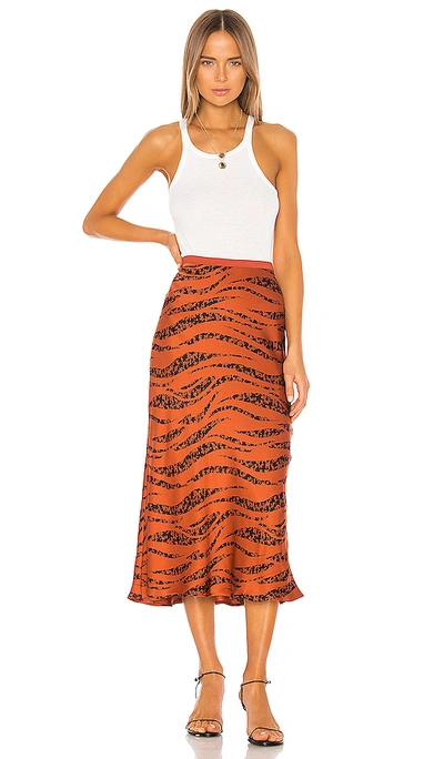 Shop Anine Bing Bar Silk Skirt In Zebra