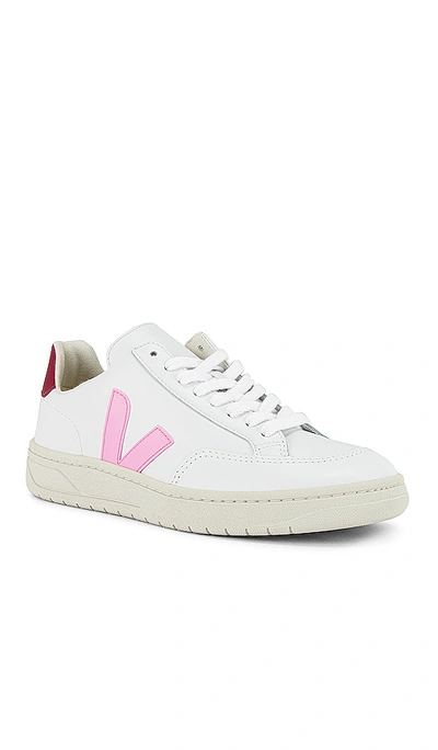 Shop Veja V-12 Sneaker In Extra White & Guimauve & Marsala