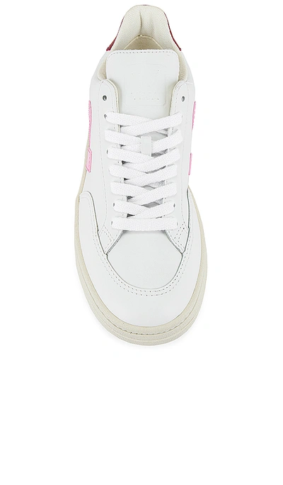 Shop Veja V-12 Sneaker In Extra White & Guimauve & Marsala