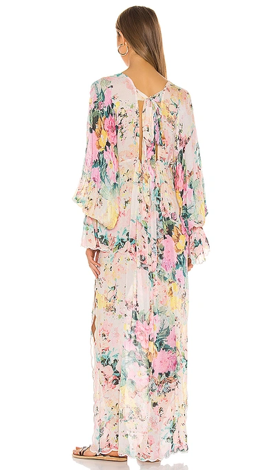 Shop Hemant & Nandita Teien Caftan In Pastel Teien