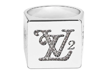 Louis Vuitton x Nigo Squared Strass Necklace Silver in Silver