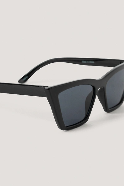 Shop Na-kd Pointy Edge Squared Cateye Sunglasses Black