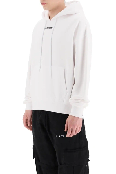 Shop Off-white Marker Arrows Print Hoodie In White,fuchsia