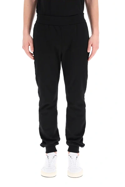 Shop Versace Jogger Pants With Medusa Embroidery In Black,yellow