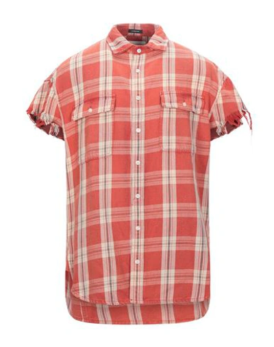 Shop R13 Shirts In Brick Red