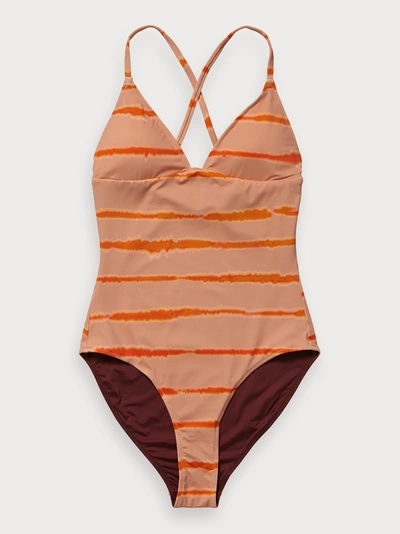 Shop Scotch & Soda Reversible Swimsuit In Orange
