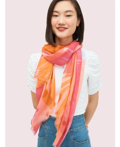 Shop Kate Spade New York Abstract Cocktail Oblong Scarf In Shrimp Cocktail