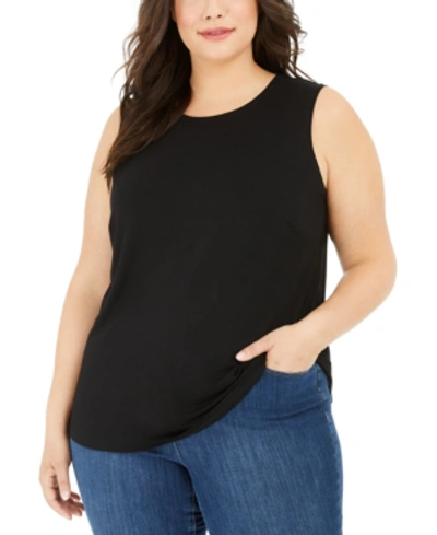 Shop Eileen Fisher System Plus Size Tank Top In Black