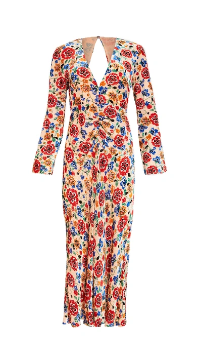 Shop Rixo London Mel Dress In Swirl Floral Print