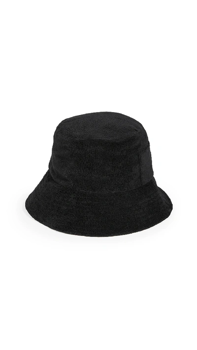 Shop Lack Of Color Terry Cloth Wave Bucket Hat In Black