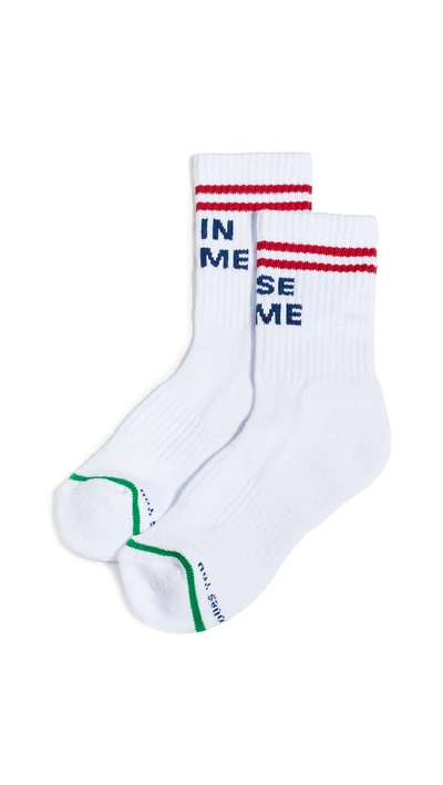 Shop Mother Baby Step Socks In White/red/navy