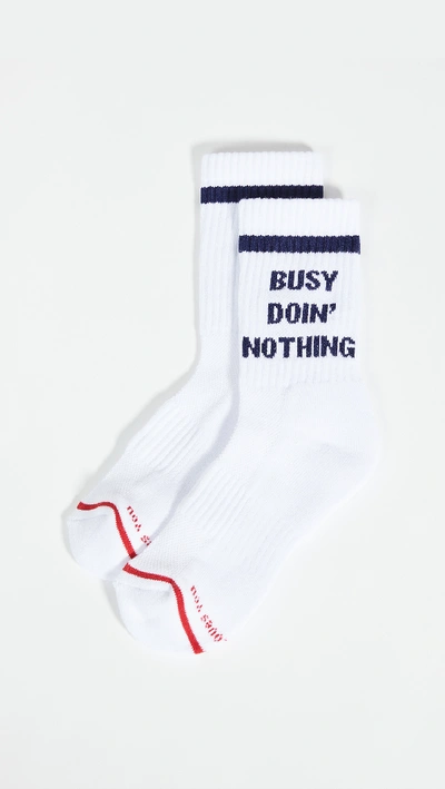 Shop Mother Baby Step Socks In White/navy